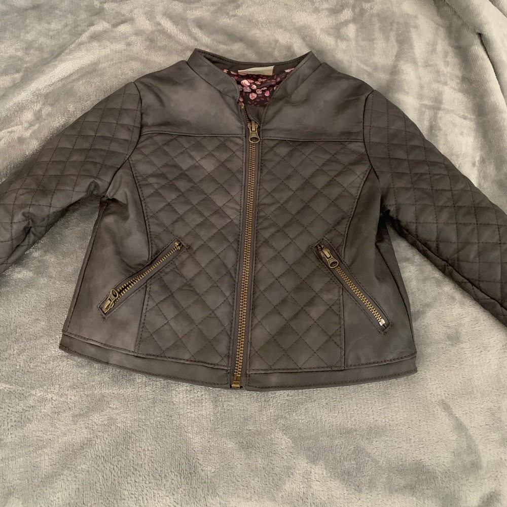 Toddler Girls Faux Leather Motorcycle Jacket